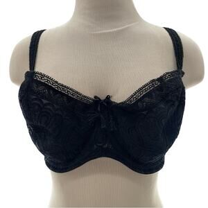 Masquerade Lingerie Black Lace Underwire Sexy Romantic  Bra Size 38 DDD
